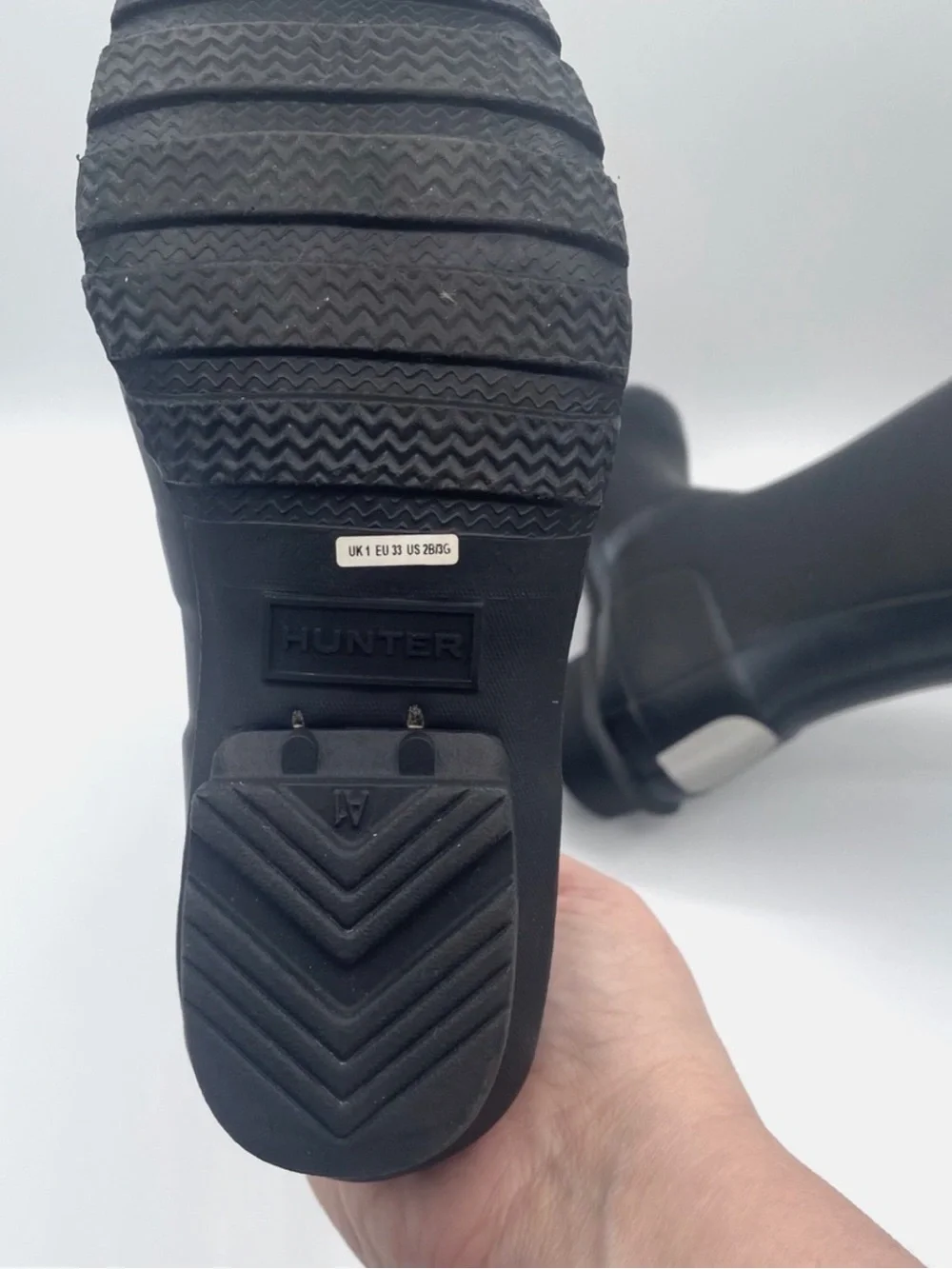 Hunter Matte Black Mid-Calf Rubber Rain Boots with Side Buckle